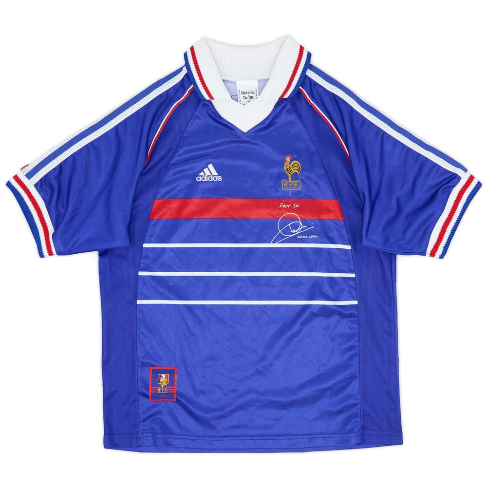 1998-00 France 'Pour Toi Zinedine Zidane' Home Shirt - 8/10 - (XL.Boys)