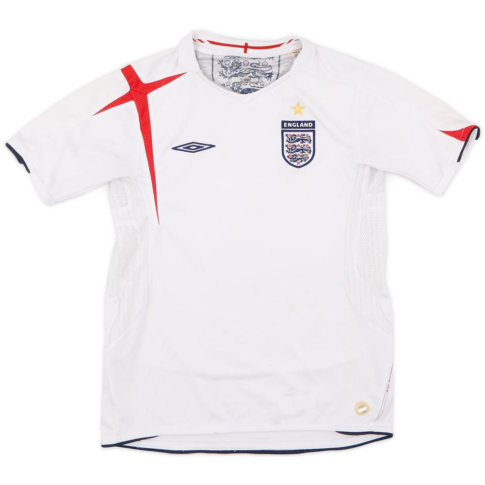 2005-07 England Home Shirt - 5/10 - (M.Boys)