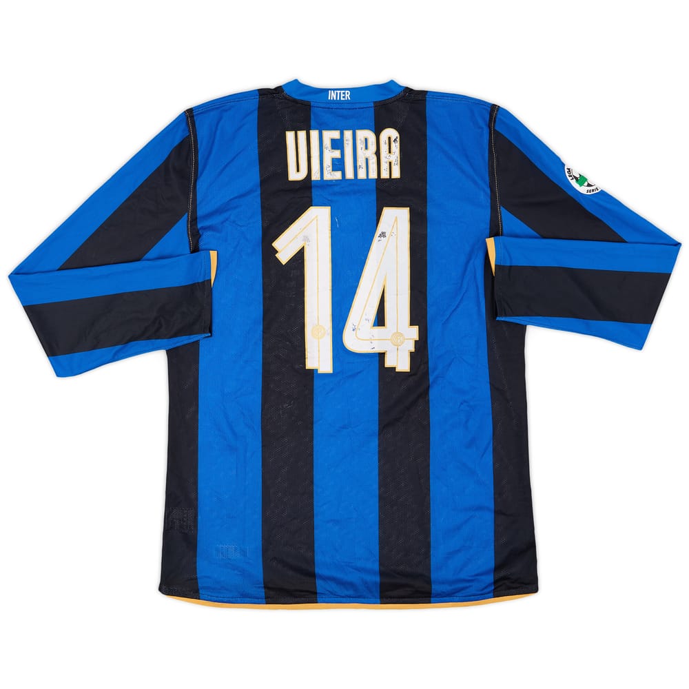 2008-09 Inter Milan Match Issue Home L/S Shirt Vieira #14