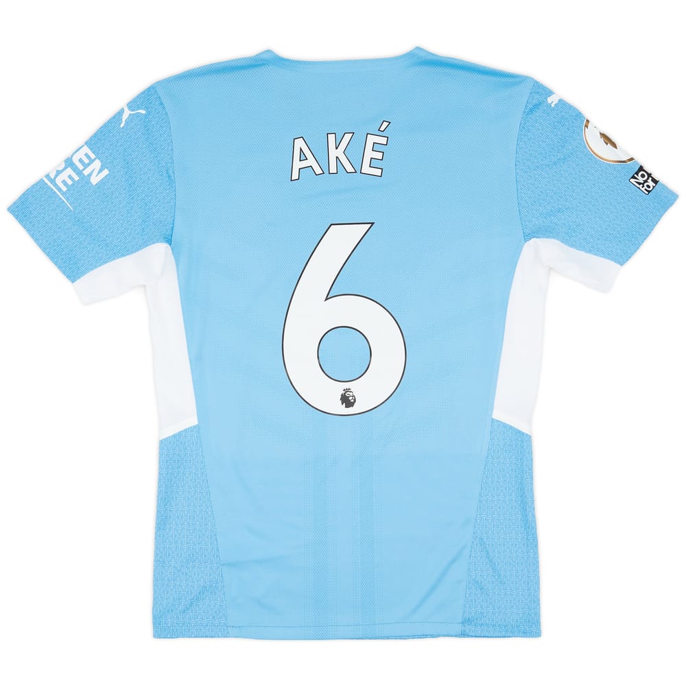 2021-22 Manchester City Match Issue Home Shirt Ake #6