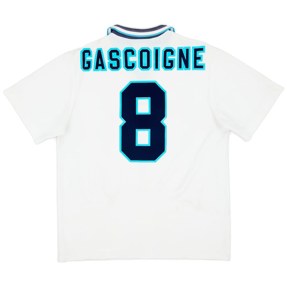 1995-97 England Home Shirt Gascoigne #8 - 7/10 - (XL)