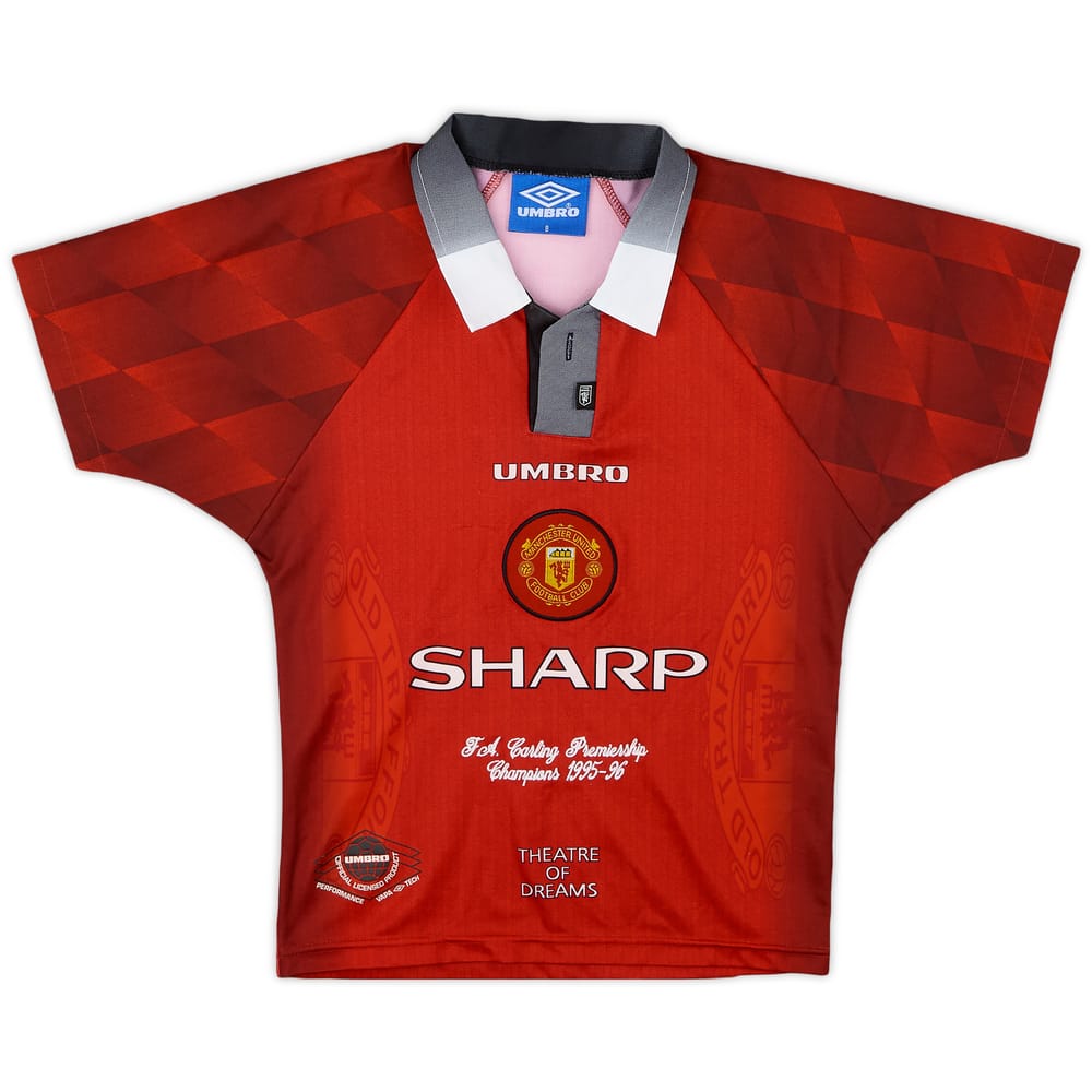 1996-98 Manchester United 'Champions 1995-96' Home Shirt - 9/10 - (S.Boys)