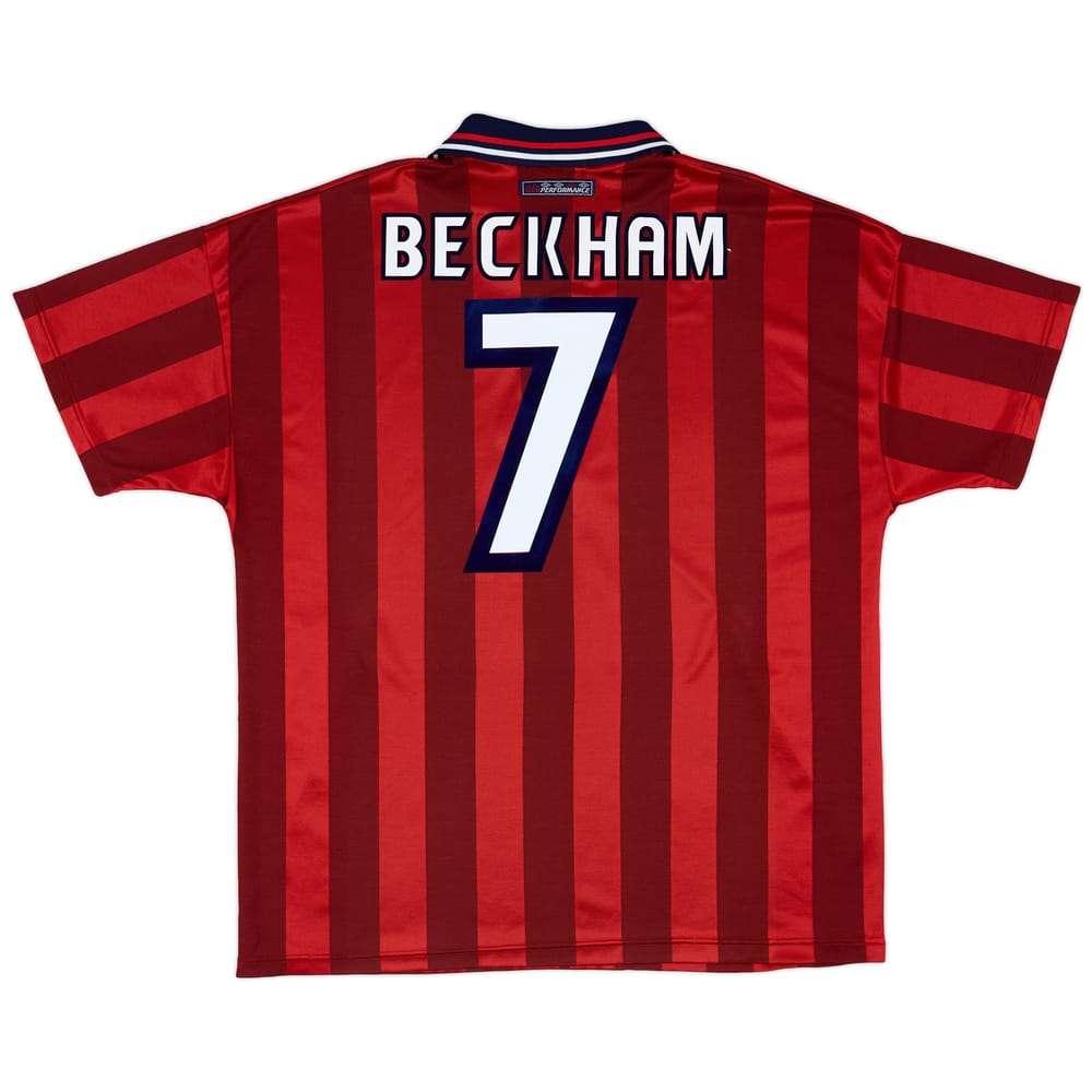 1997-99 England Away Shirt Beckham #7 - 6/10 - (XL)