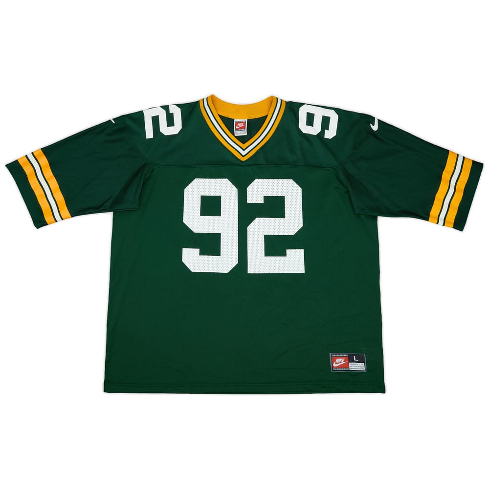 1997-98 Green Bay Packers White #92 Nike Home Jersey - 9/10 - (L)