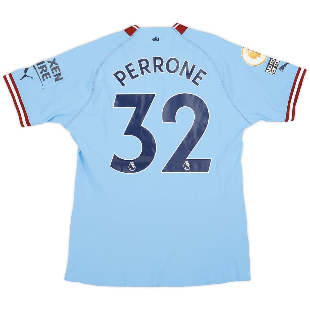 2022-23 Manchester City Match Issue Home Shirt Perrone #32
