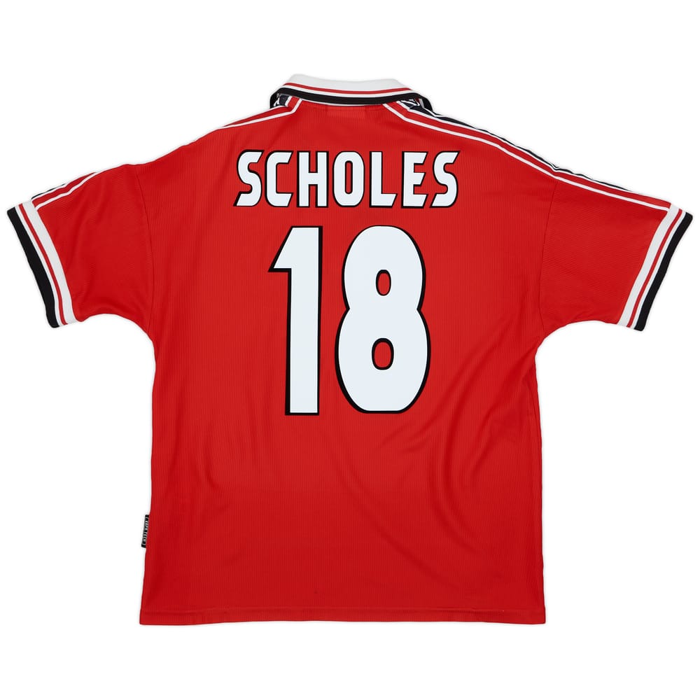 1998-00 Manchester United Home Shirt Scholes #18 - 8/10 - (M)