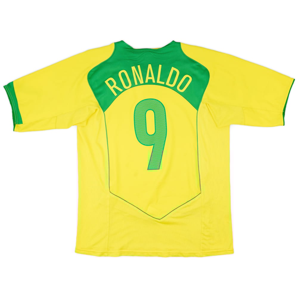 2004-06 Brazil Home Shirt Ronaldo #9 - 5/10 - (L)