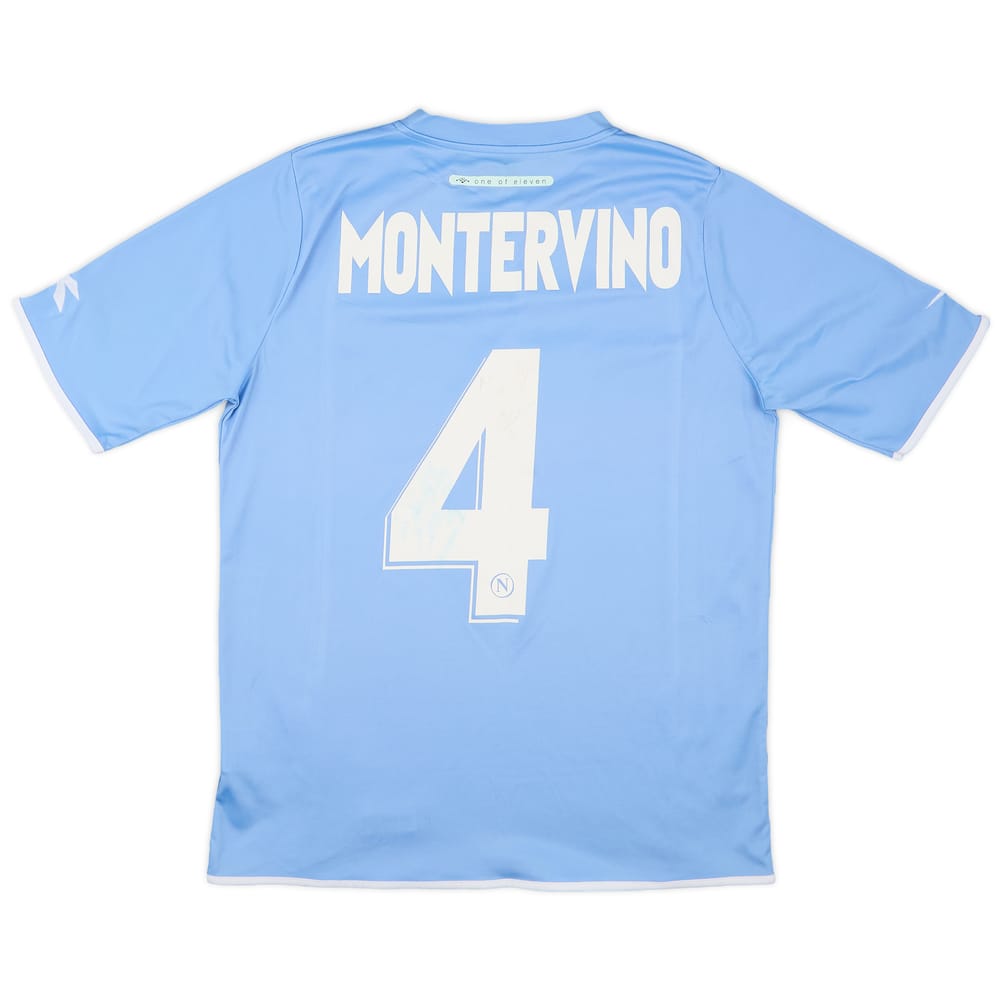 2006-07 Napoli Signed Home Shirt Montervino #4 - 6/10 - (L)