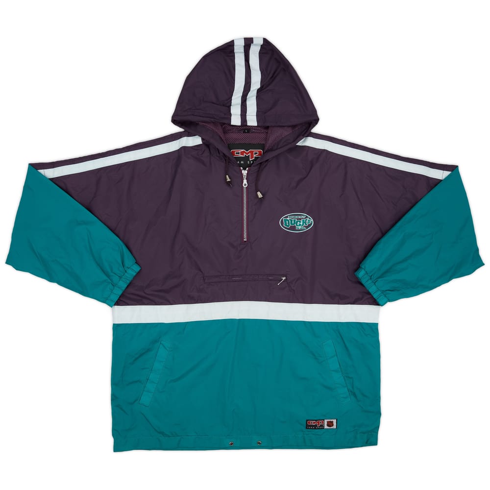 1993-99 Mighty Ducks of Anaheim CMP 1/4 Zip Windbreaker Jacket - 5/10 - (L)