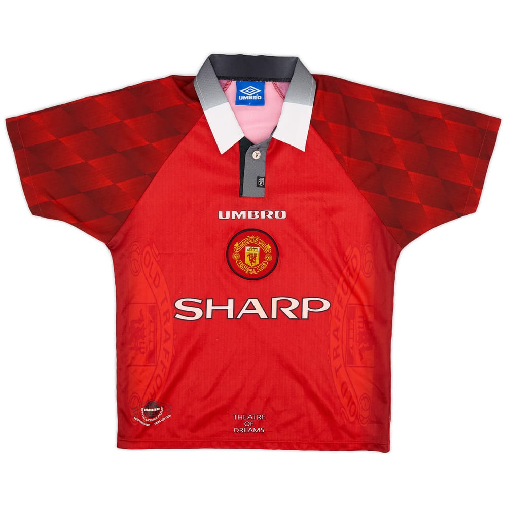 1996-98 Manchester United Home Shirt - 8/10 - (XL.Boys)