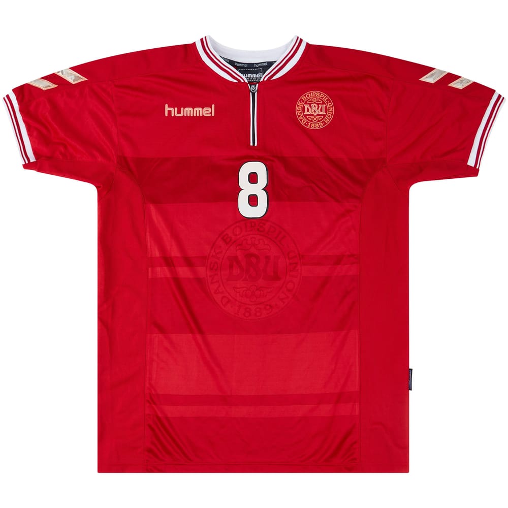 2000-02 Denmark Match Issue Home Shirt #8 (Jensen)
