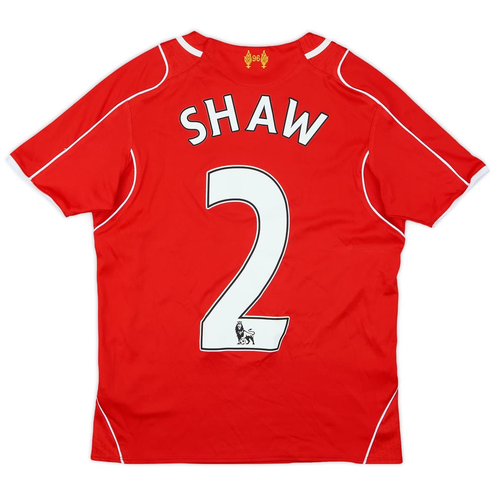 2014-15 Liverpool Home Shirt Shaw #2 - 9/10 - (M.Boys)