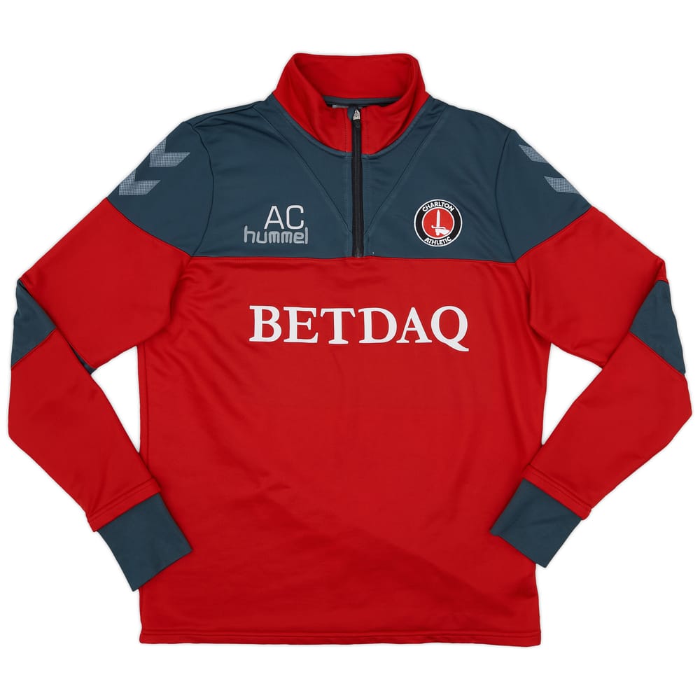 2018-19 Charlton Staff Issue Hummel 1/4 Zip Training Top AC - 8/10 - (M)