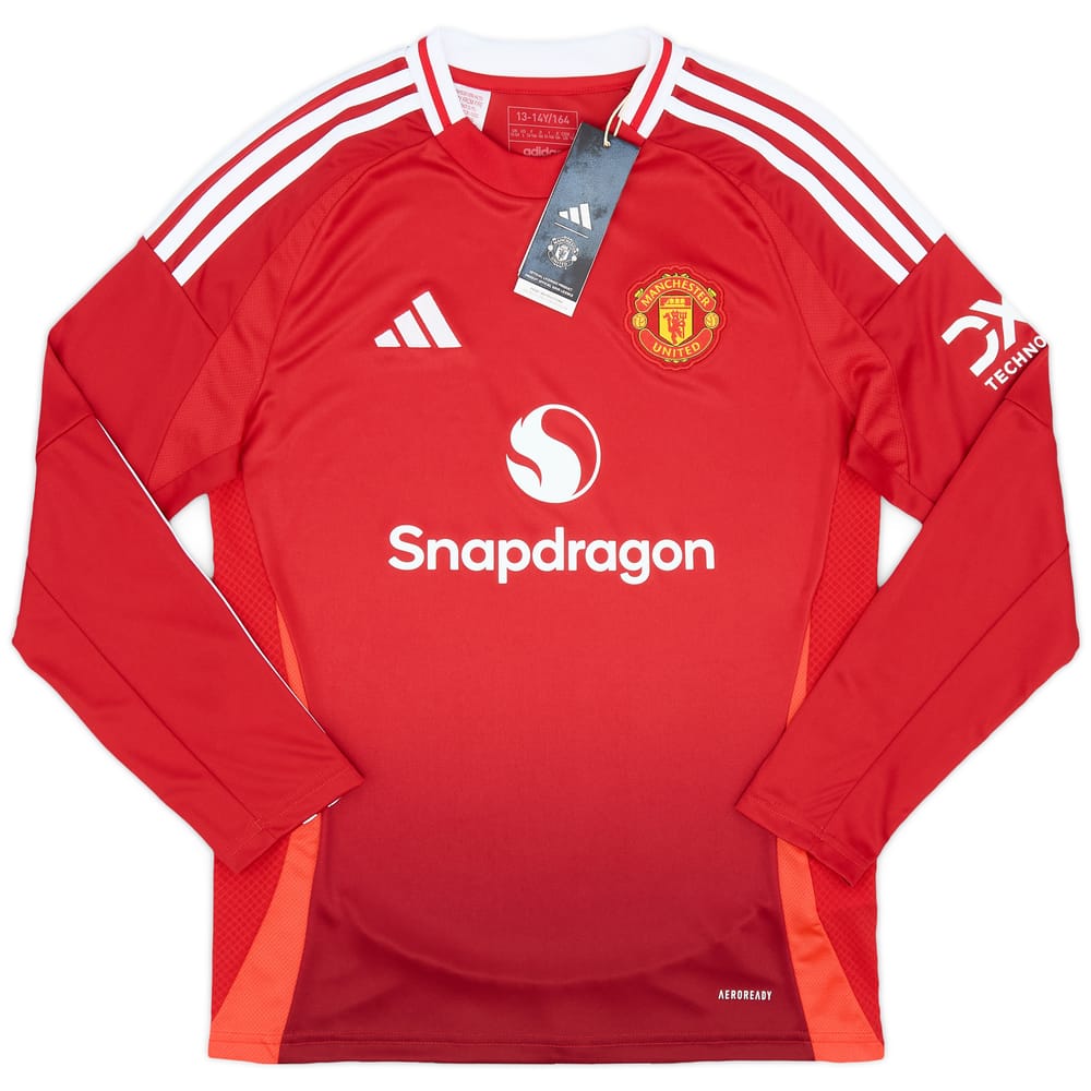 2024-25 Manchester United Home L/S Shirt (KIDS)