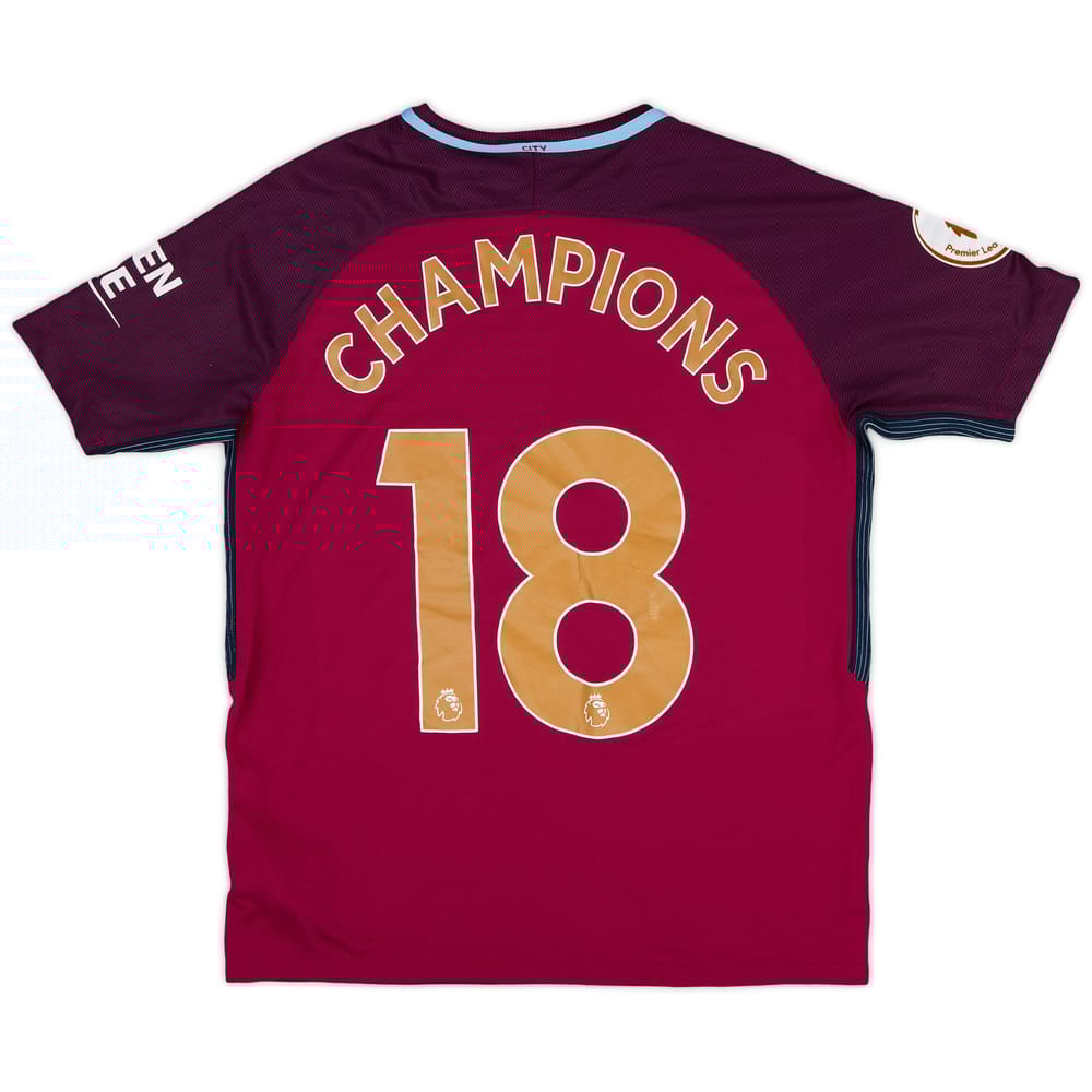 2017-18 Manchester City Away Shirt Champions #18 - 8/10 - (XL.Boys)