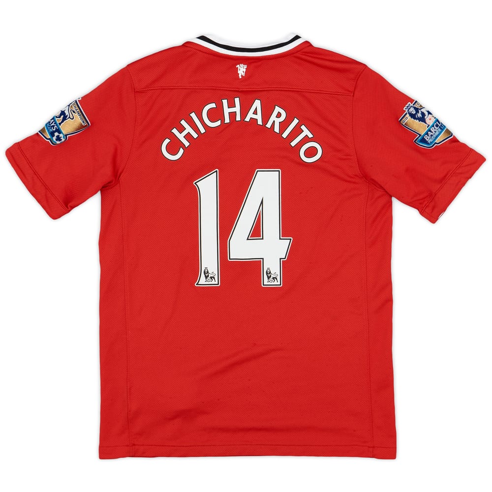 2011-12 Manchester United Home Shirt Chicharito #14 - 6/10 - (M.Boys)