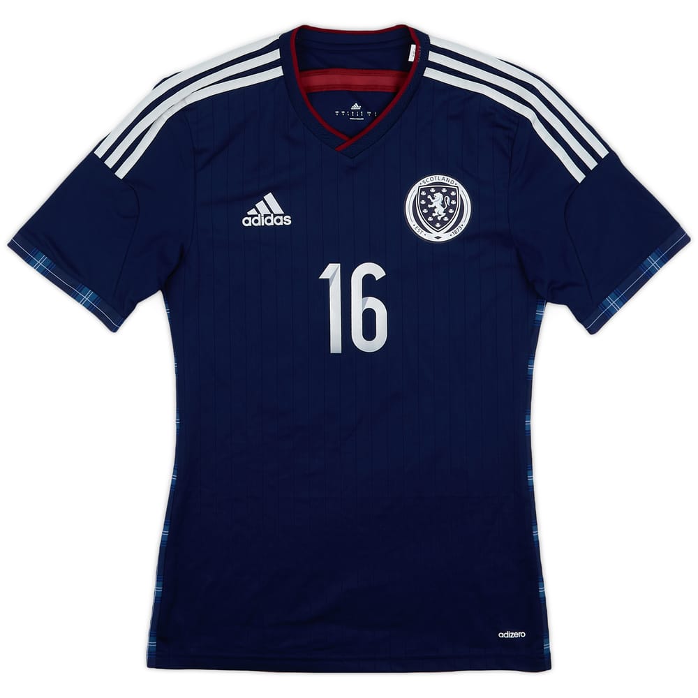 2014-15 Scotland Player Issue Home L/S Shirt #16 - 10/10 - (S)