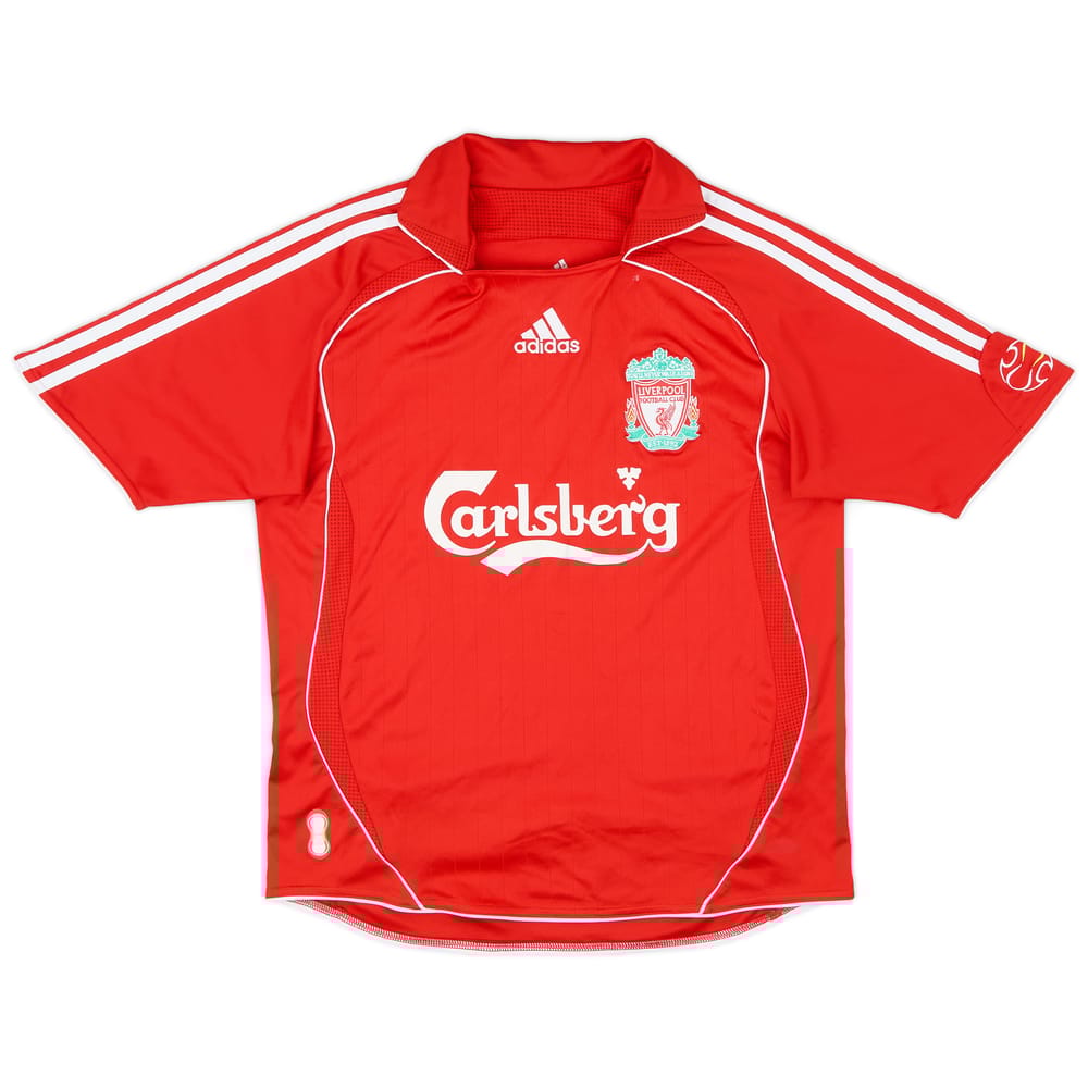 2006-08 Liverpool Home Shirt - 8/10 - (L.Boys)