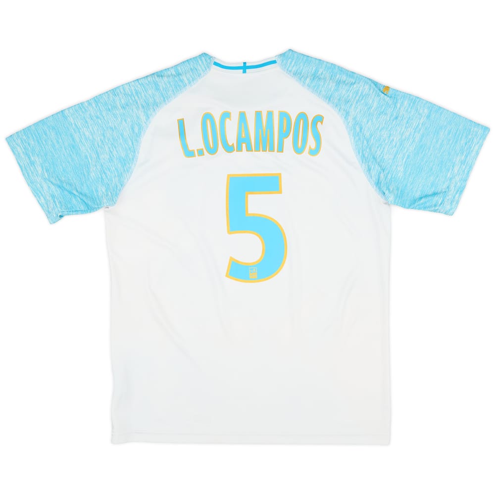 2018-19 Olympique Marseille Home Shirt L.Ocampos #5 - 5/10 - (L)