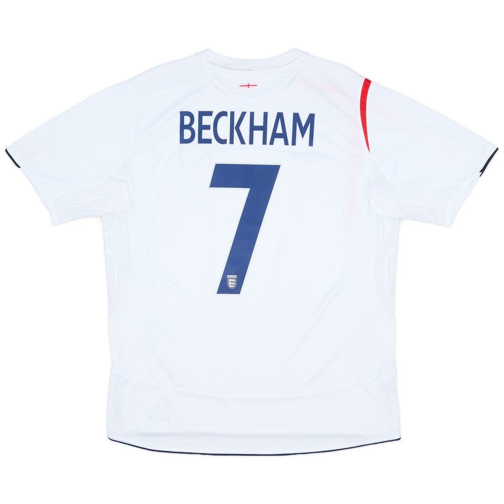 2005-07 England Home Shirt Beckham #7 - 8/10 - (XL)