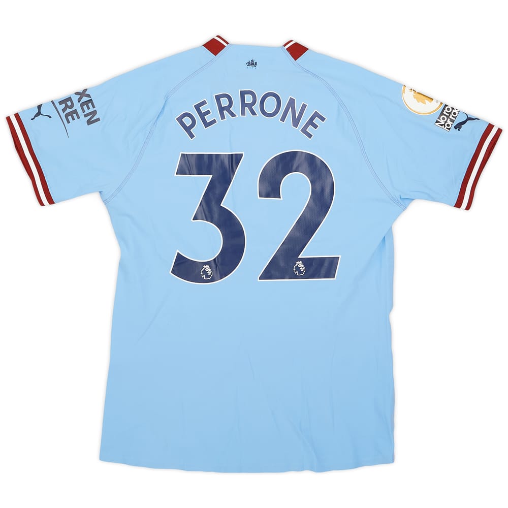 2022-23 Manchester City Match Issue Home Shirt Perrone #32