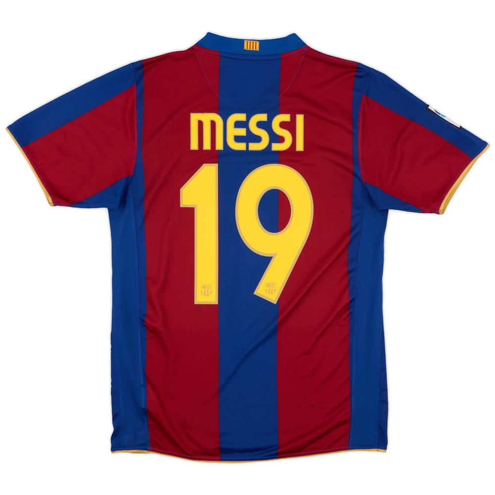 2007-08 Barcelona Home Shirt Messi #19 - 8/10 - (M)