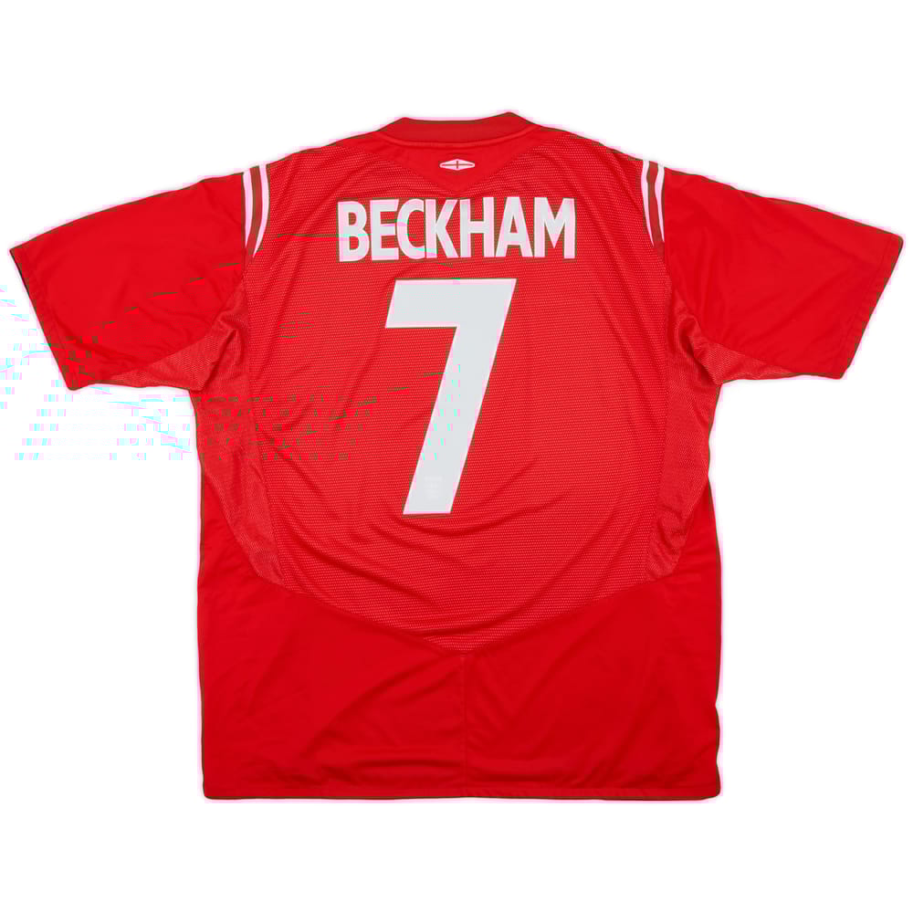 2004-06 England Away Shirt Beckham #7 - 7/10 - (L)