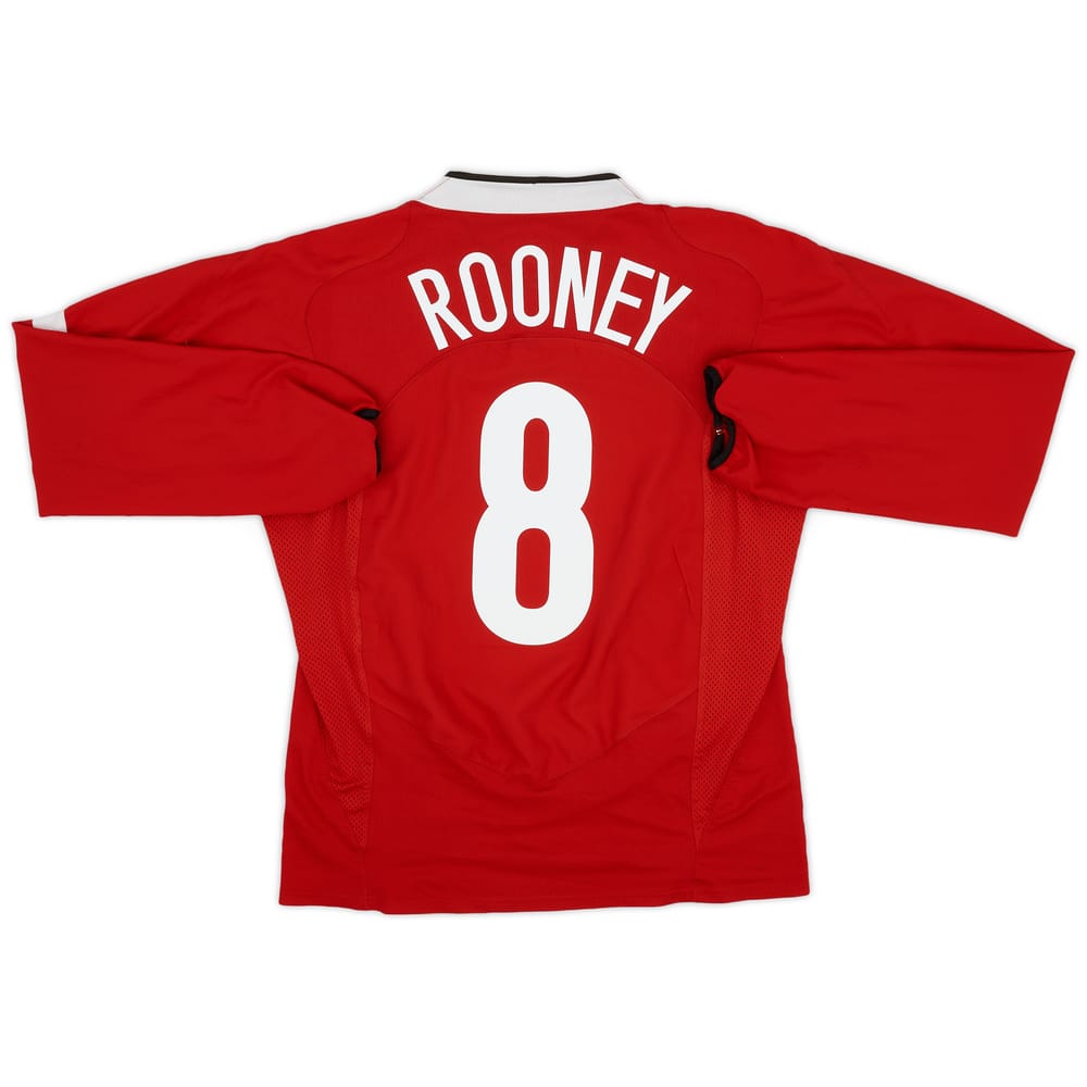 2004-06 Manchester United Home L/S Shirt Rooney #8 - 5/10 - (L)
