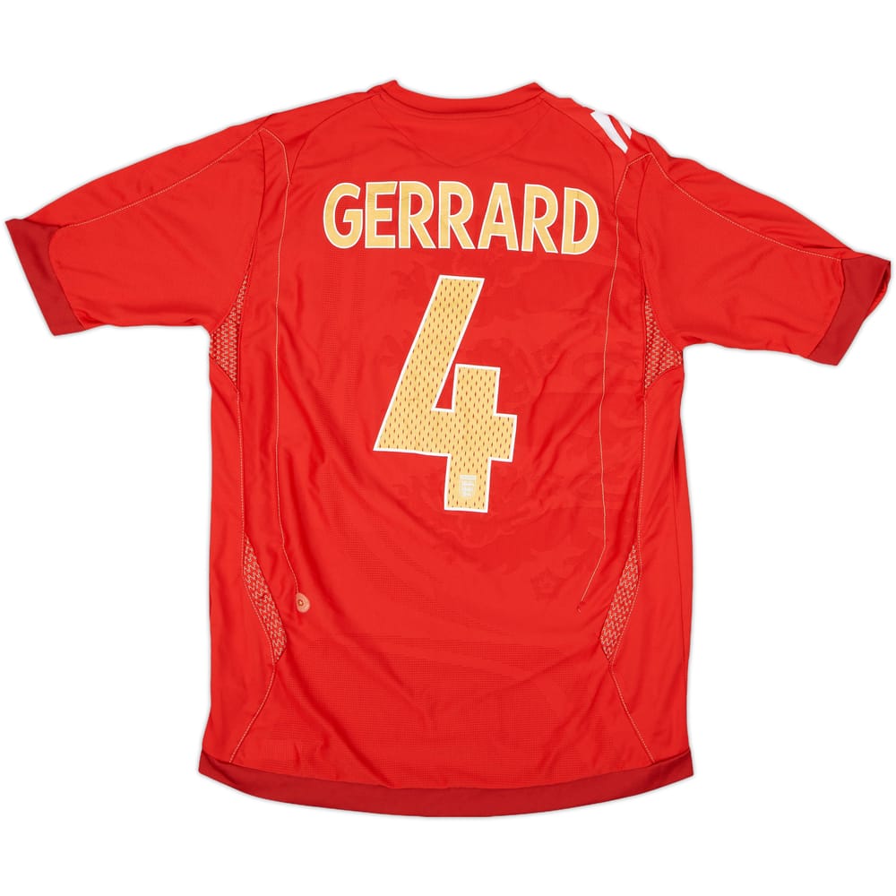 2006-08 England Away Shirt Gerrard #4 - 7/10 - (S)