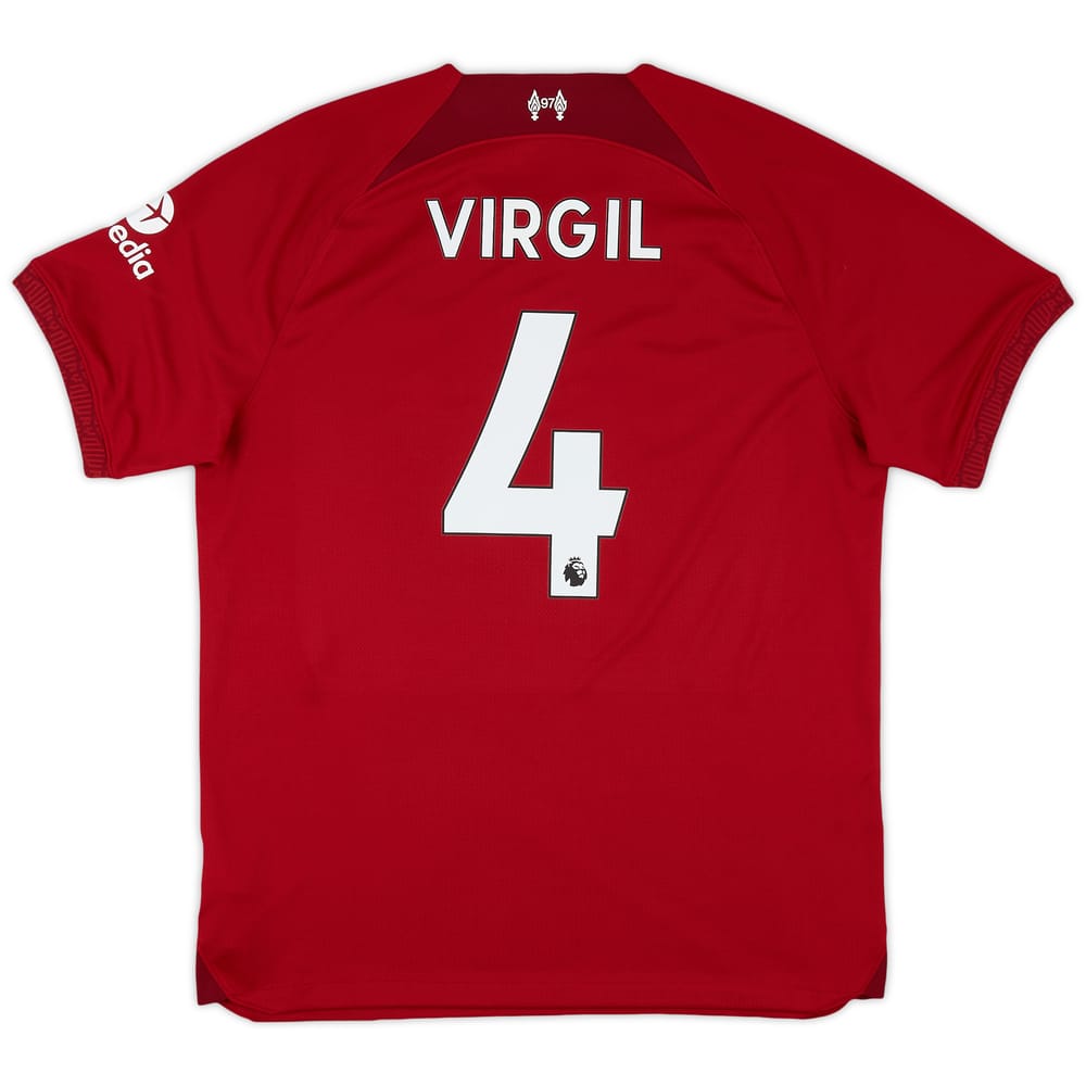 2022-23 Liverpool Home Shirt Virgil #4 - 9/10 - (L)