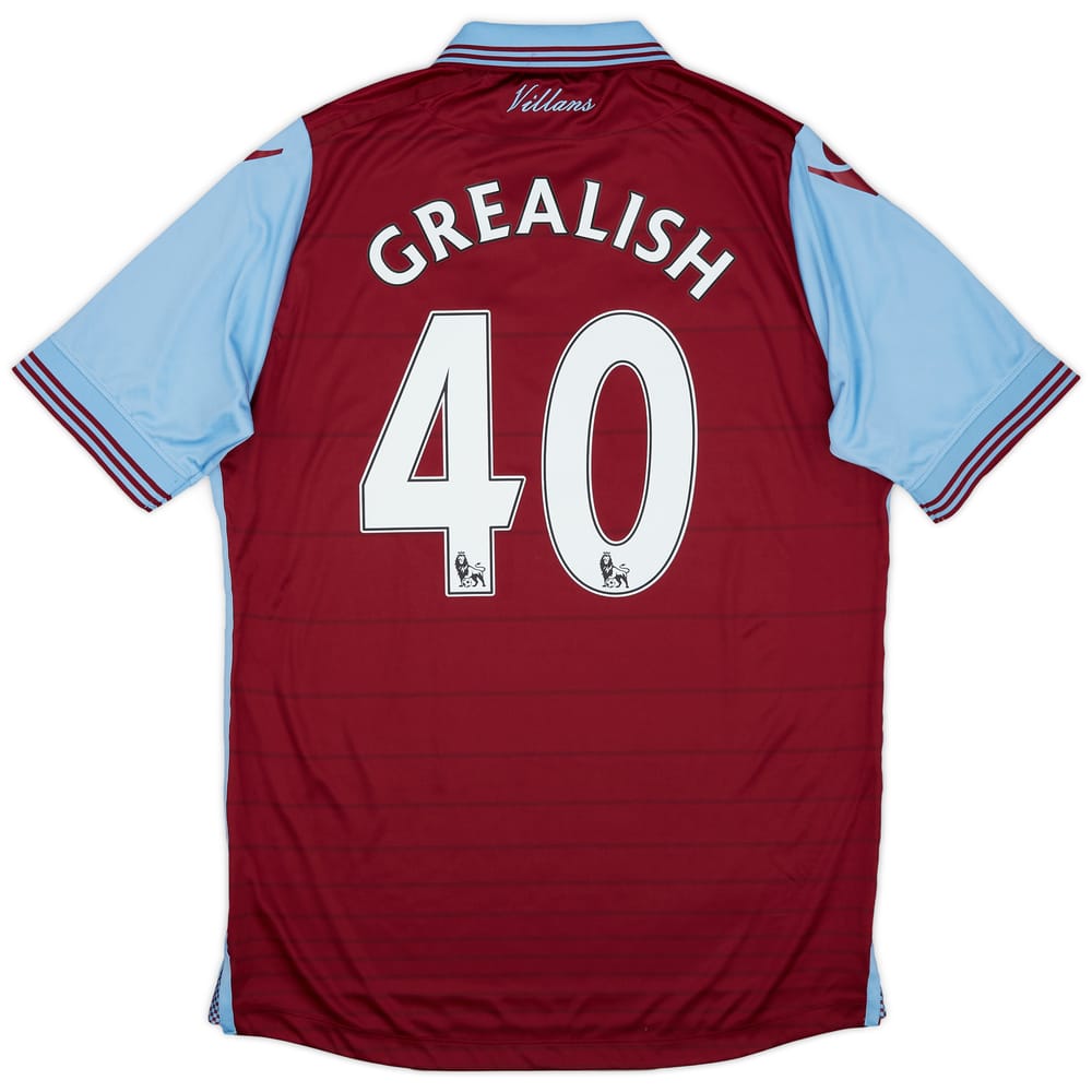 2015-16 Aston Villa Home Shirt Grealish #40 - 10/10 - (L)