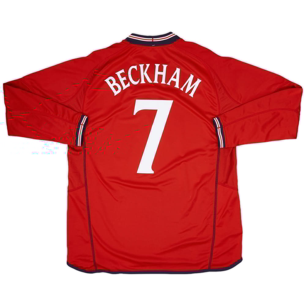 2002-04 England Away L/S Shirt Beckham #7 (XL)