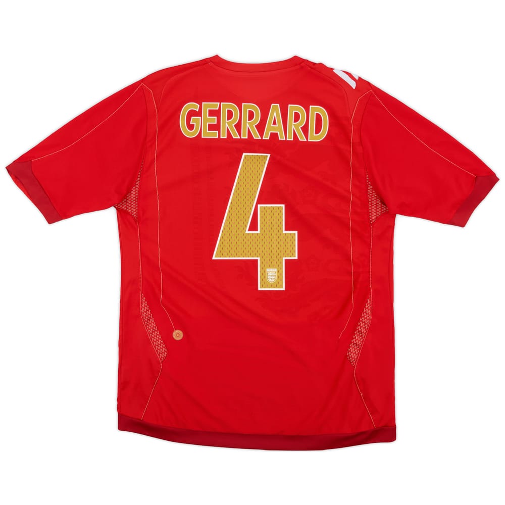 2006-08 England Away Shirt Gerrard #4 - 6/10 - (M)