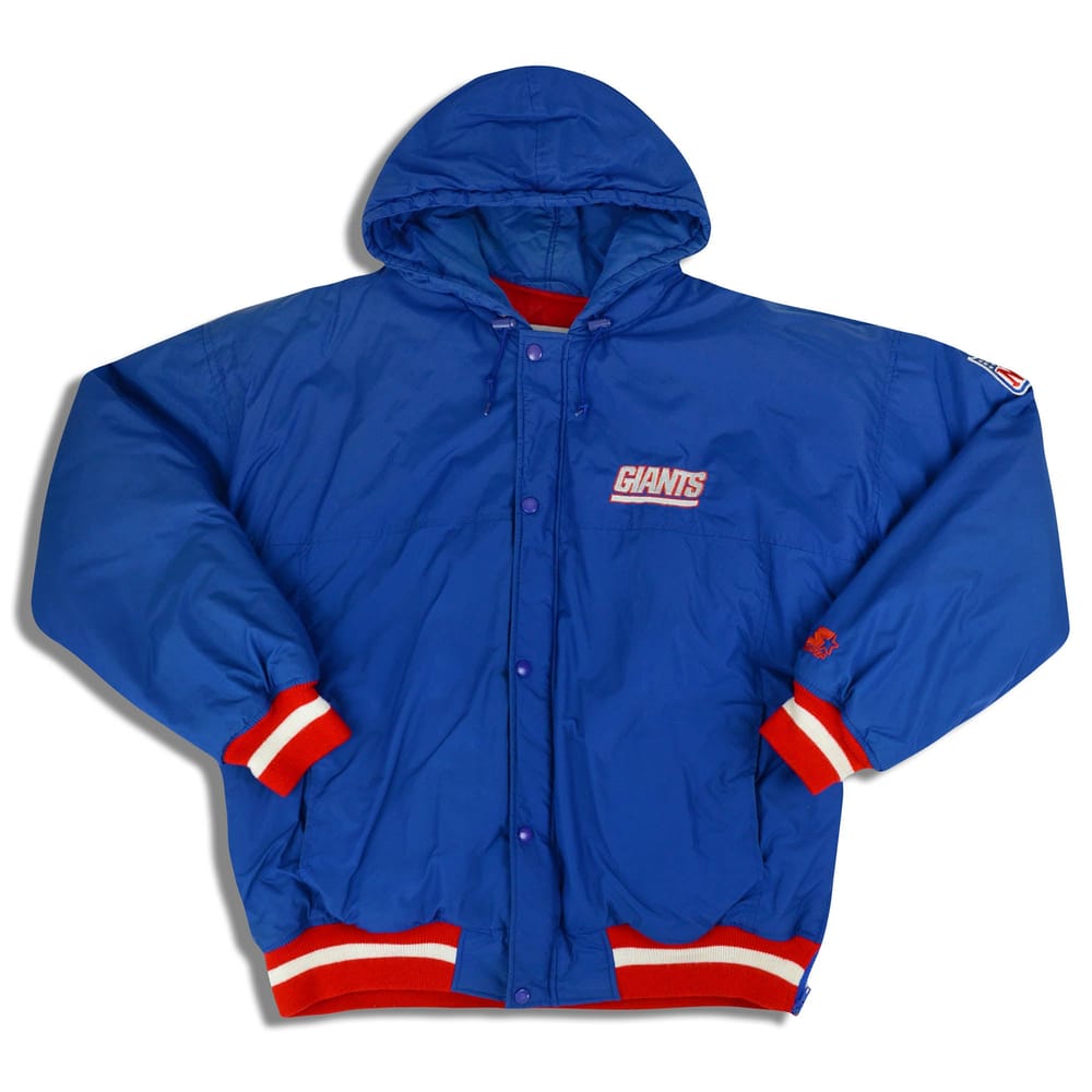 1990s New York Giants Starter Hooded Rain Coat L