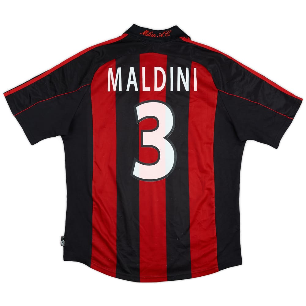 2000-02 AC Milan Home Shirt Maldini #3 - 6/10 - (L)