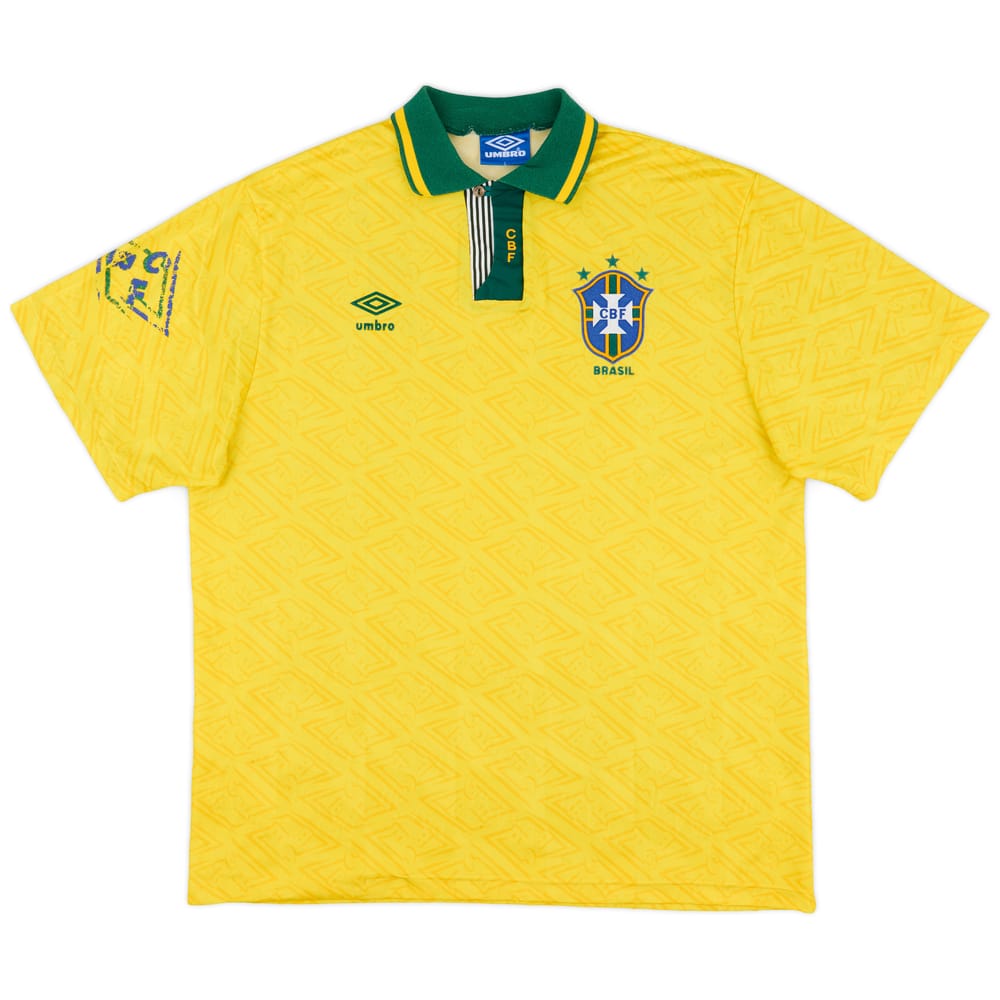 1991-93 Brazil Home Shirt - 7/10 - (L)
