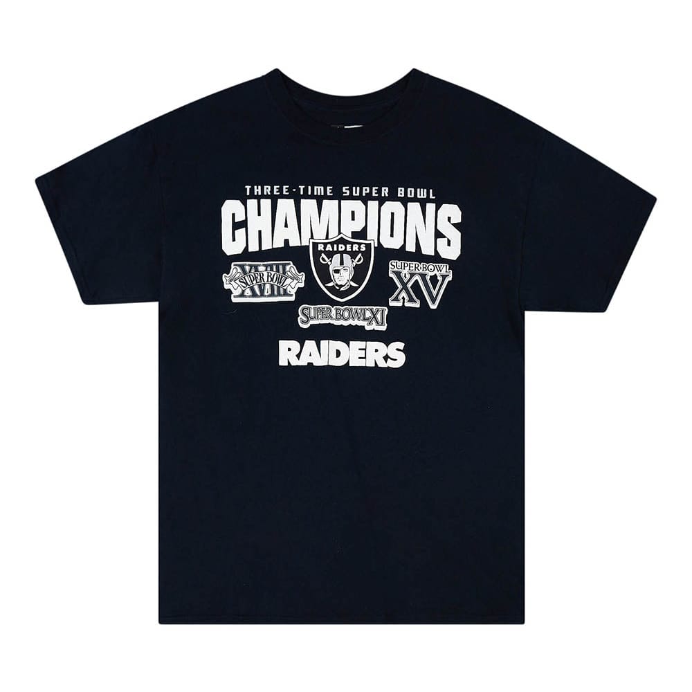 2010s Oakland Raiders Three-Time Super Bowl Champions Graphic Tee L