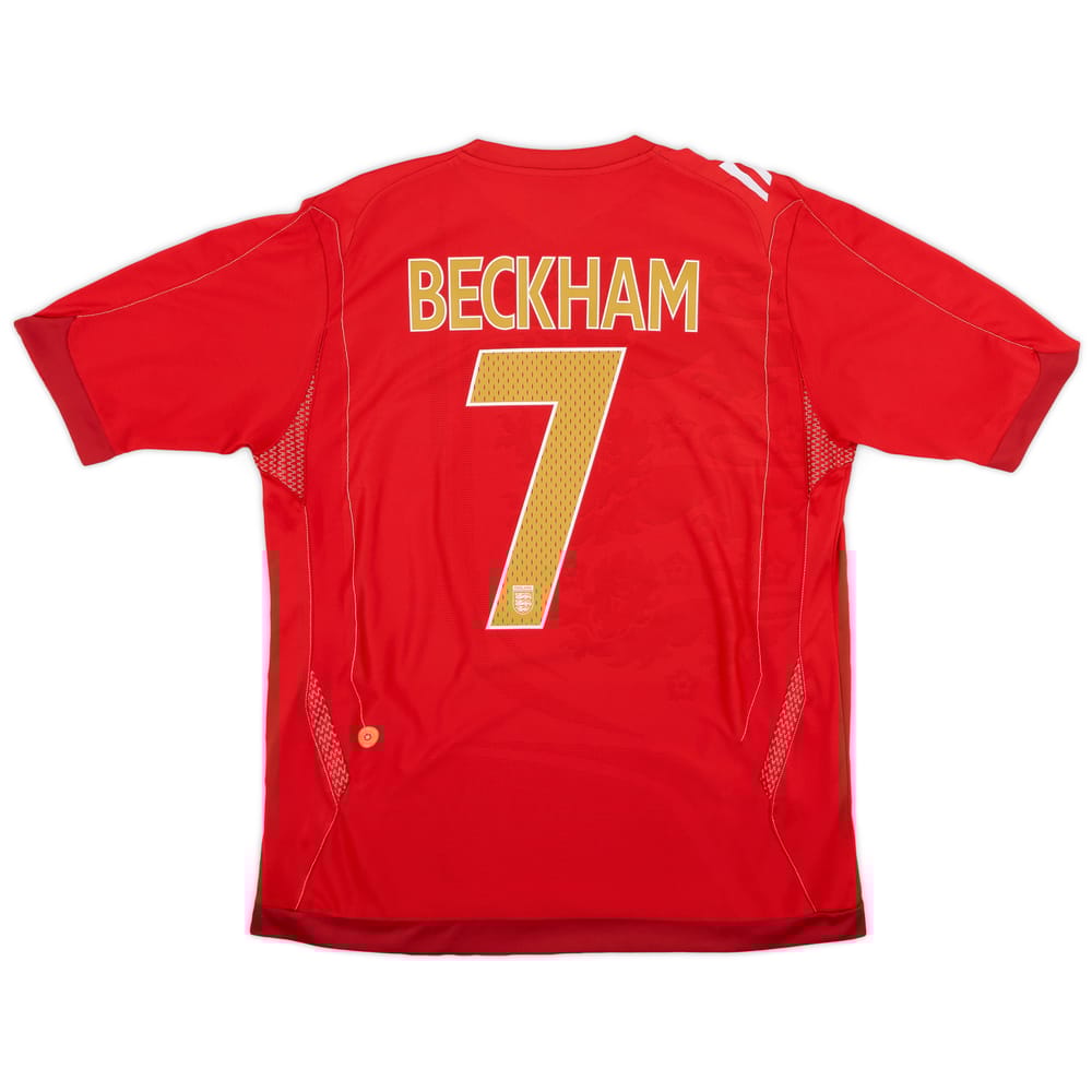 2006-08 England Away Shirt Beckham #7 - 8/10 - (L)