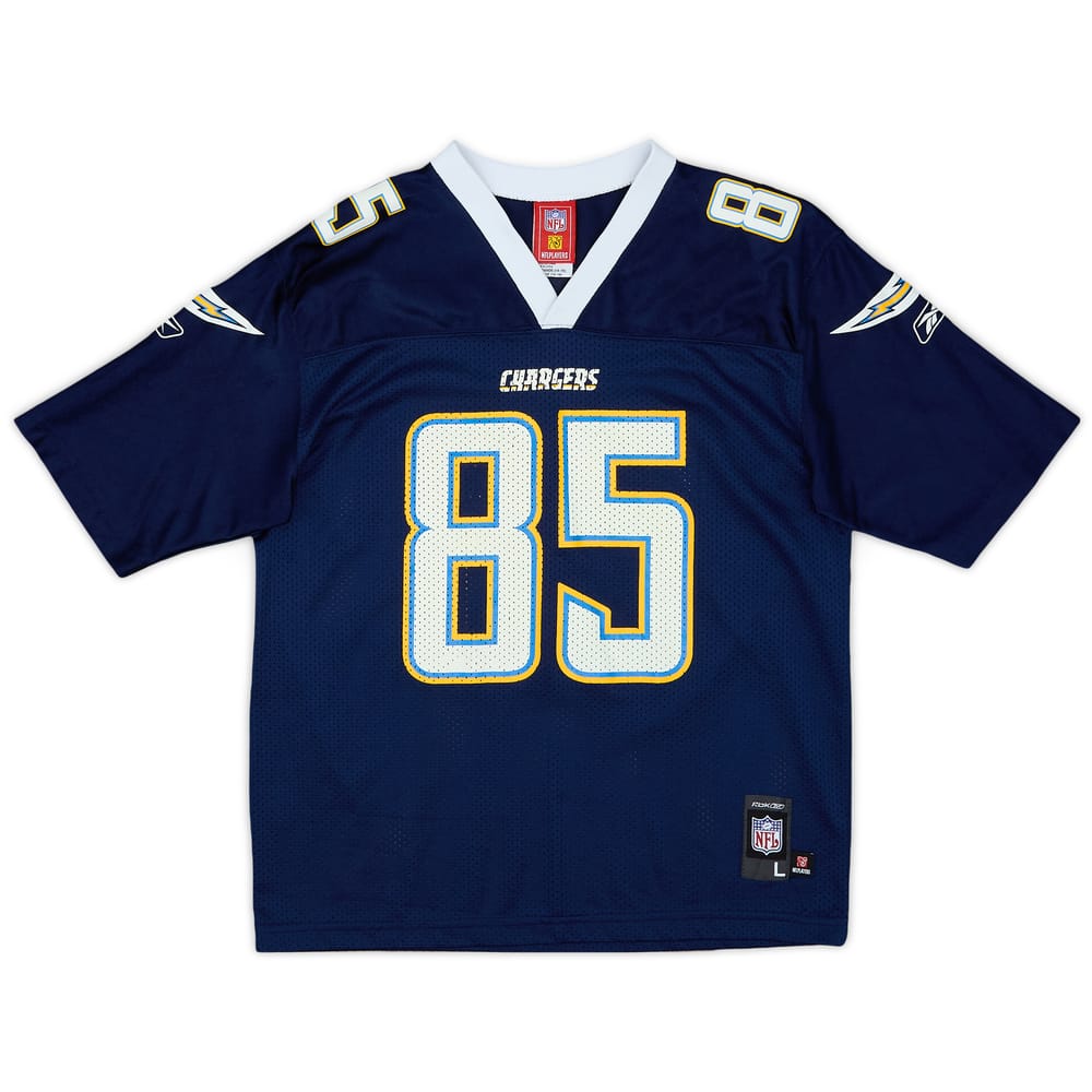 2007 San Diego Chargers Gates #85 Reebok Replica Home Jersey - 8/10 - (L.Boys)