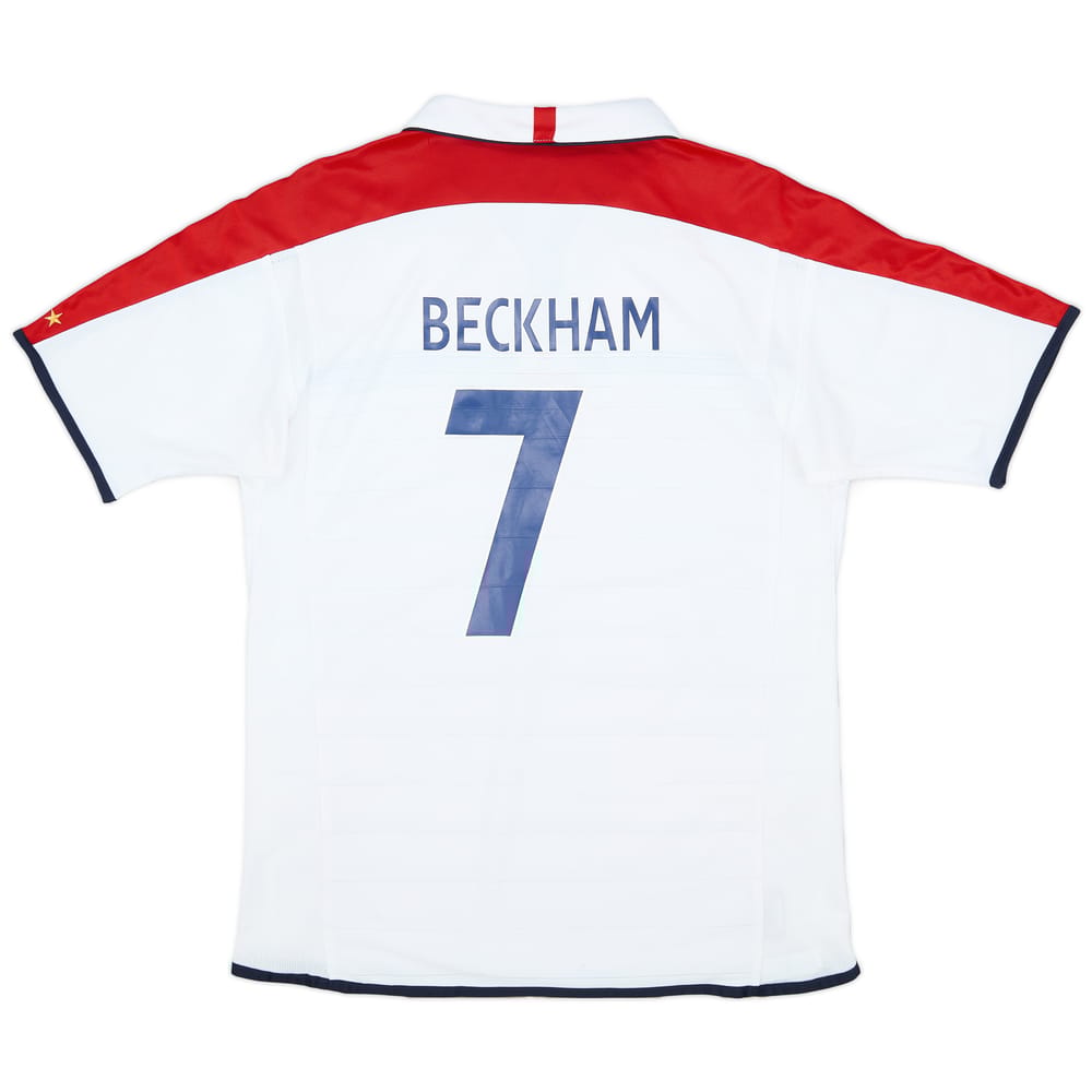 2003-05 England Home Shirt Beckham #7 - 8/10 - (M)