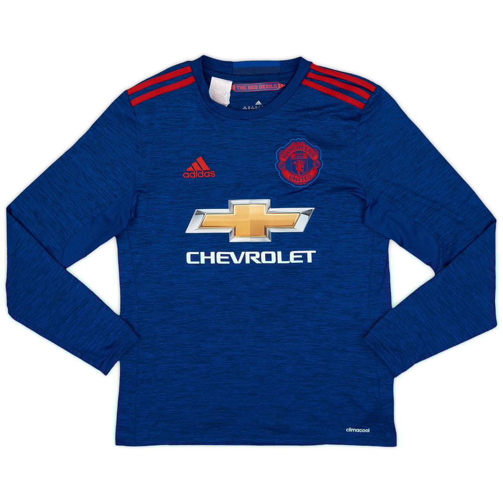 2016-17 Manchester United Away L/S Shirt - 9/10 - (XL.Boys)