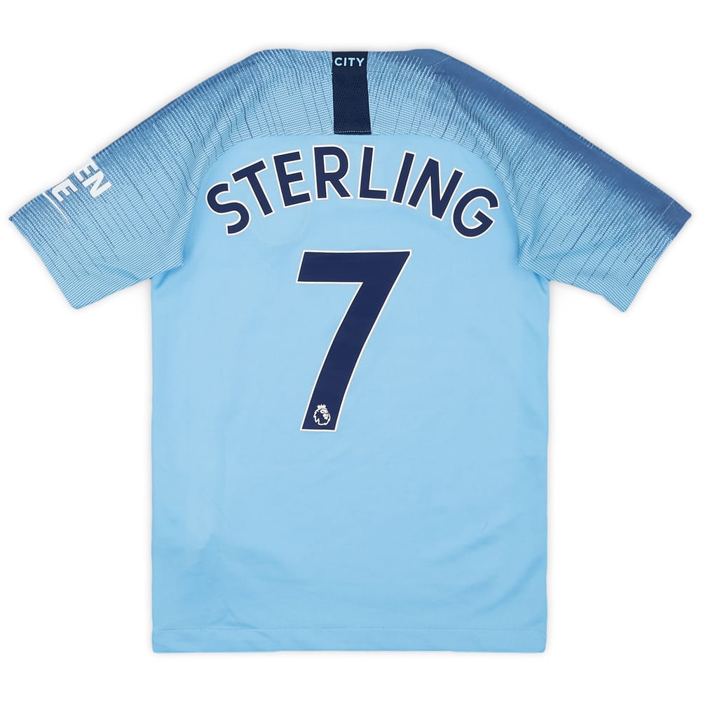 2018-19 Manchester City Home Shirt Sterling #7 - 9/10 - (S.Boys)