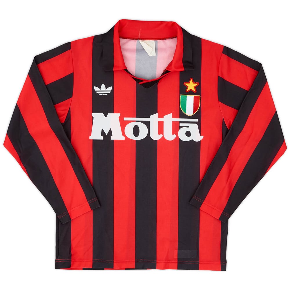 1992-93 AC Milan Home L/S Shirt - 8/10 - (XL.Boys)