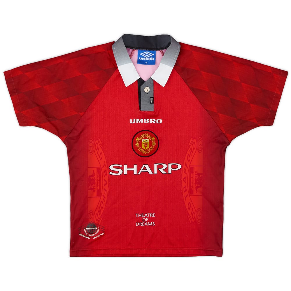 1996-98 Manchester United Home Shirt - 7/10 - (L.Boys)
