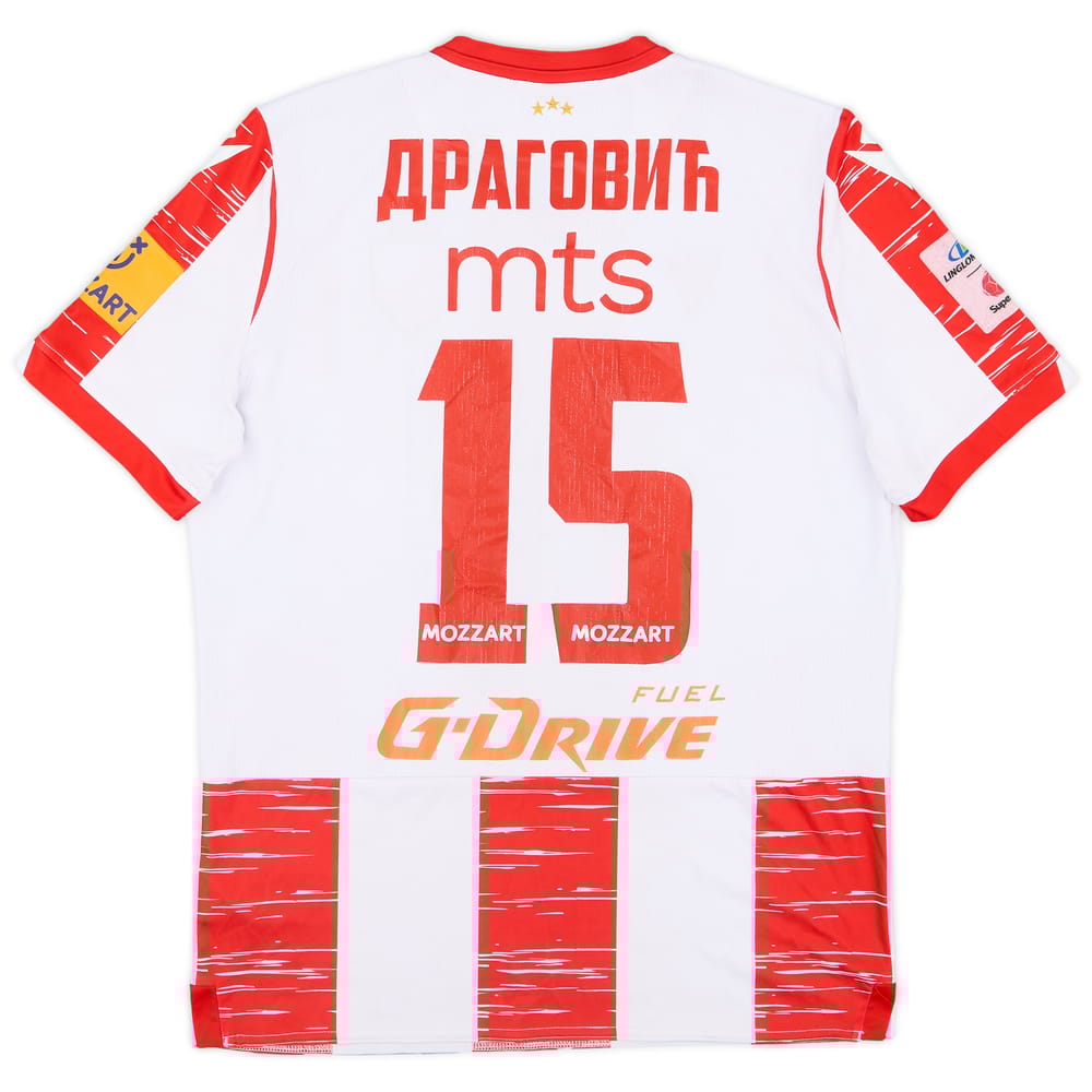 2021-22 Red Star Belgrade Match Issue Home Shirt Dragovic #15
