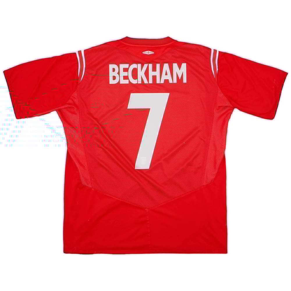 2004-06 England Away Shirt Beckham #7 - 6/10 - (XL)