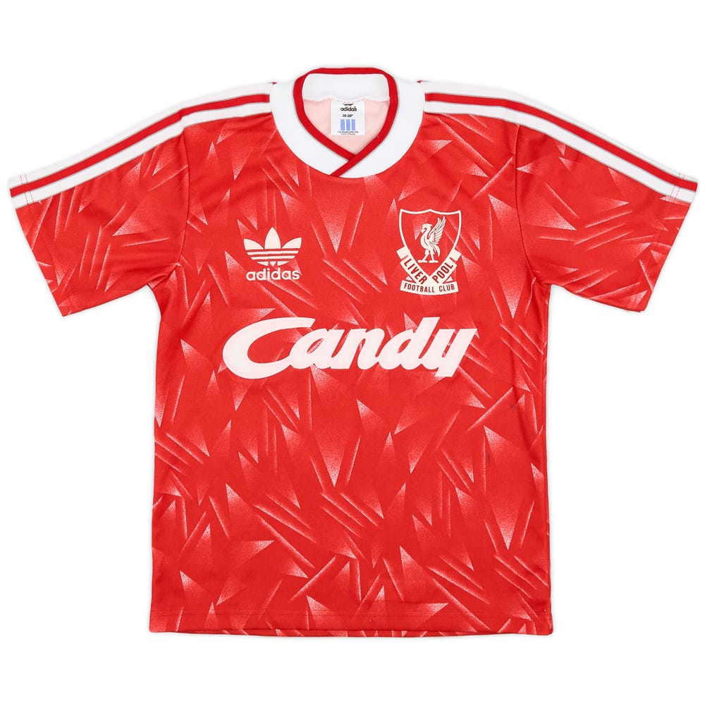1989-91 Liverpool Home Shirt - 9/10 - (XS.Boys)