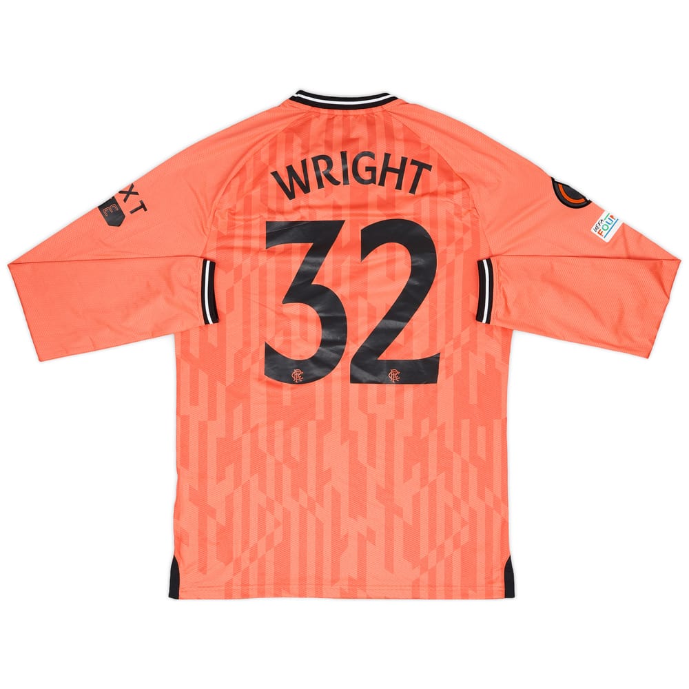 2023-24 Rangers Match Issue Europa League GK Shirt Wright #32