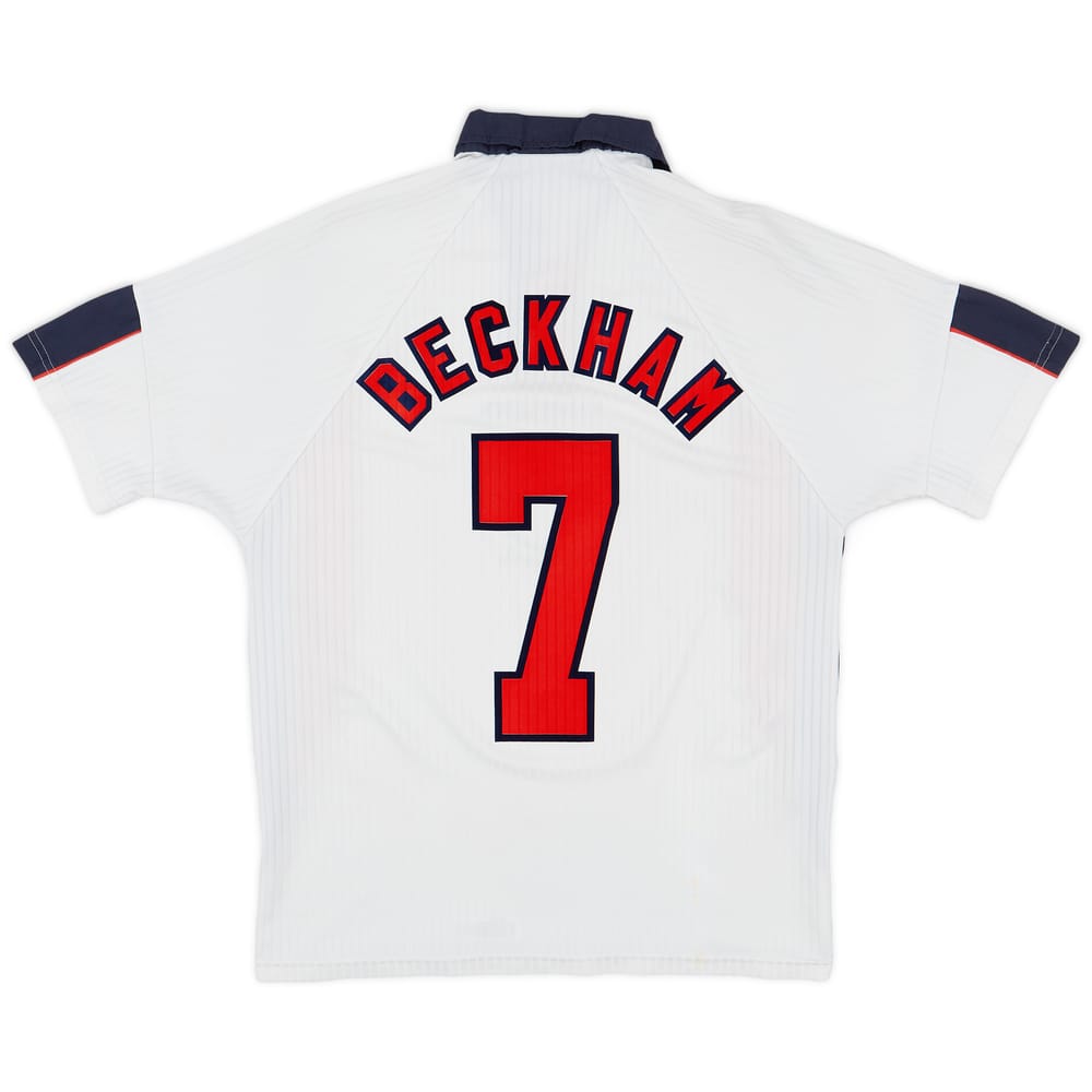 1997-99 England Home Shirt Beckham #7 - 5/10 - (S)