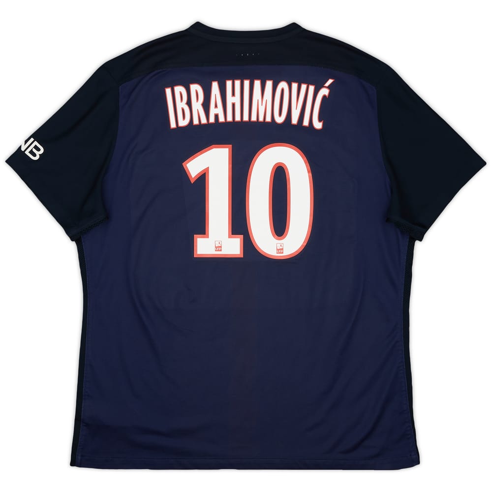 2015-16 Paris Saint-Germain Authentic Home Shirt Ibrahimovic #10 - 6/10 - (XXL)